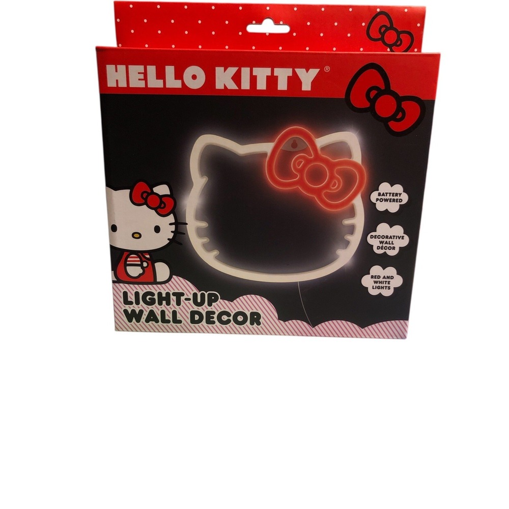 Hello Kitty By Sanrio‎ Wall Decor Light Up With Red & White Lights